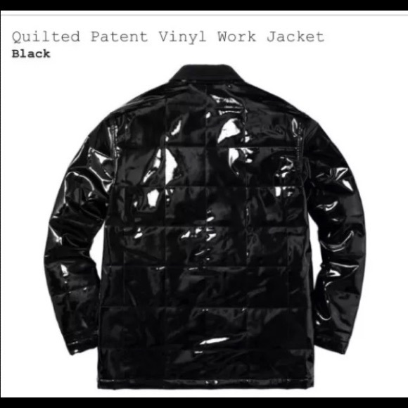 supreme quilted patent vinyl work jacket